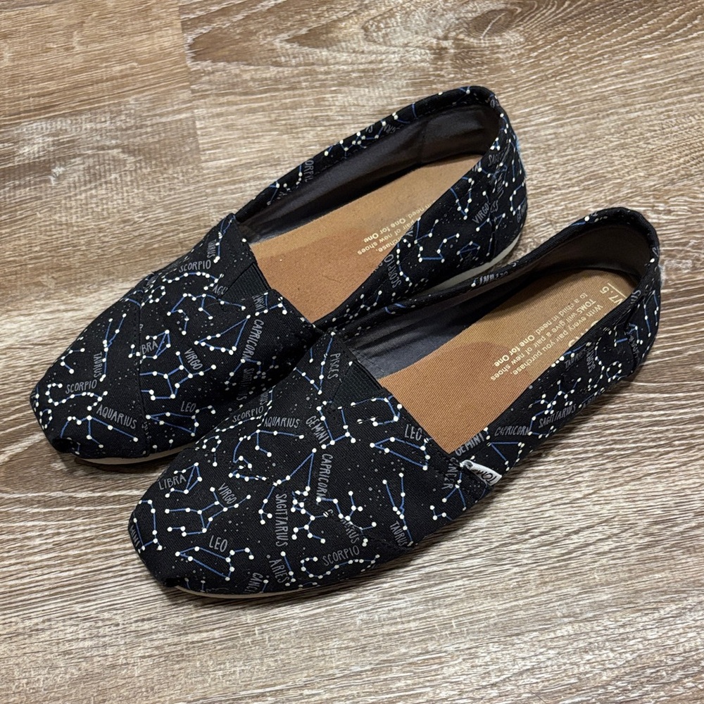 Toms Black Starry Constellation Loafers